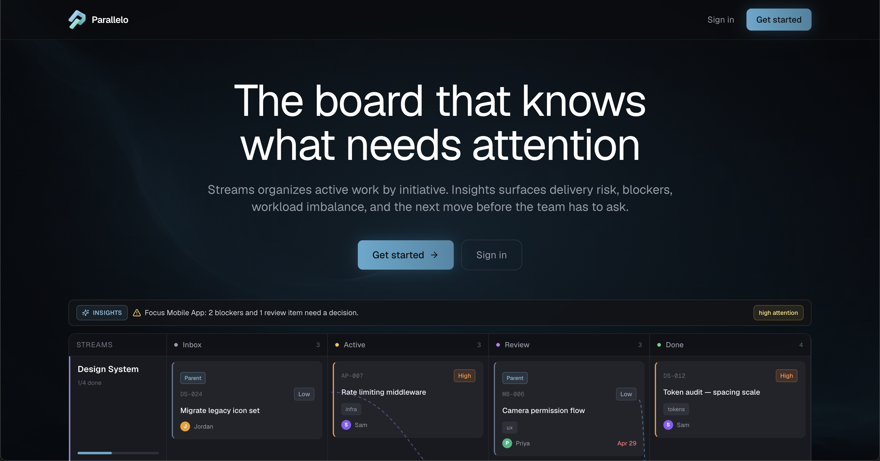Parallelo Landing Page