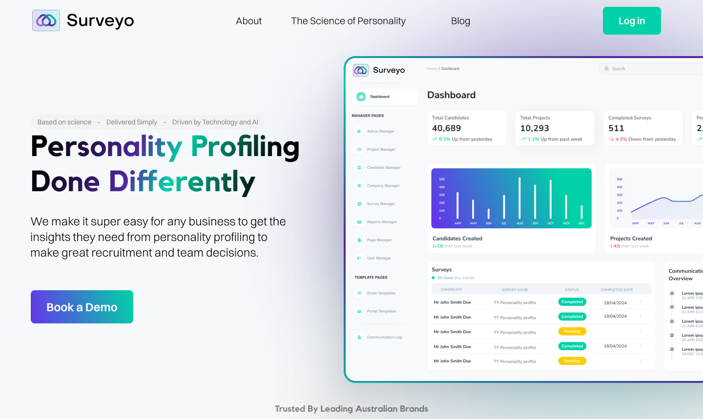 Surveyo Landing Page Design